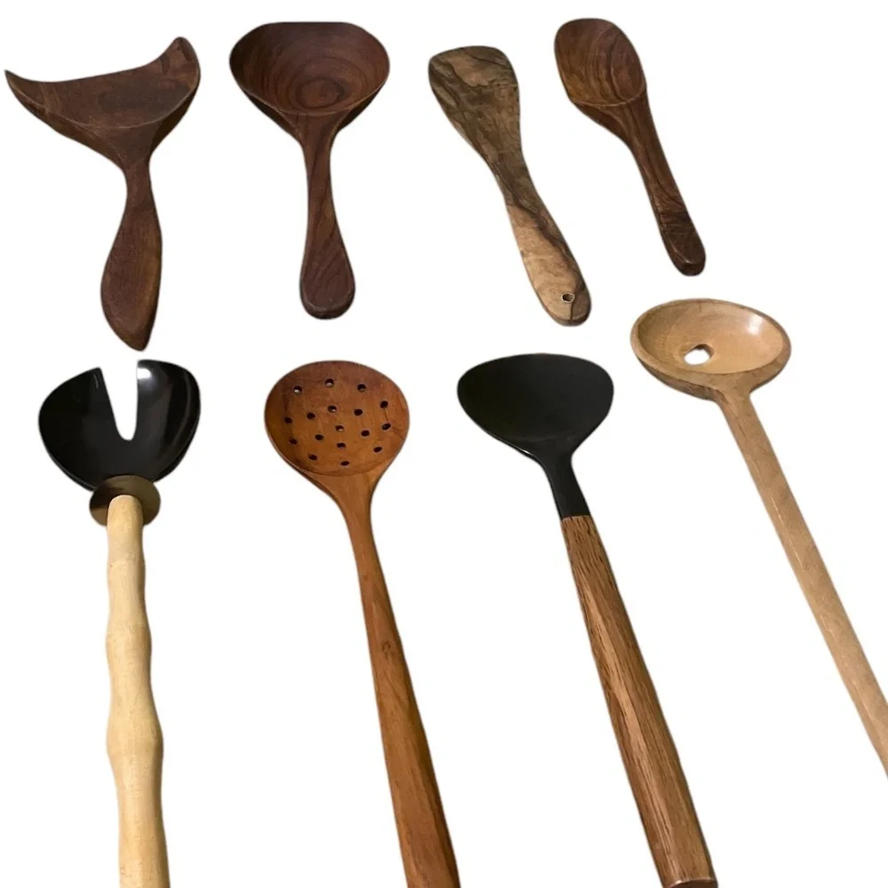 Handcrafted, Sustainable Teakwood‎ Cooking Utensil Set Of 20 Pieces, Durable